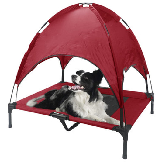 Elevated Outdoor Dog Camping Bed with Roof | Portable Cot