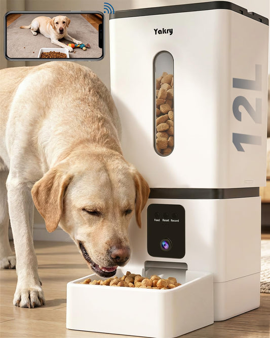 Yakry 12L Auto Dog Feeder with 1080P HD Camera | WiFi Enabled