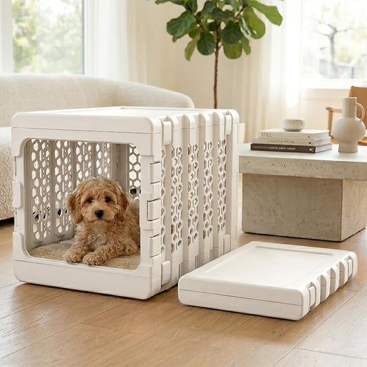 KindTail PAWD Collapsible Dog Crate | Medium | 15–25 lbs | White
