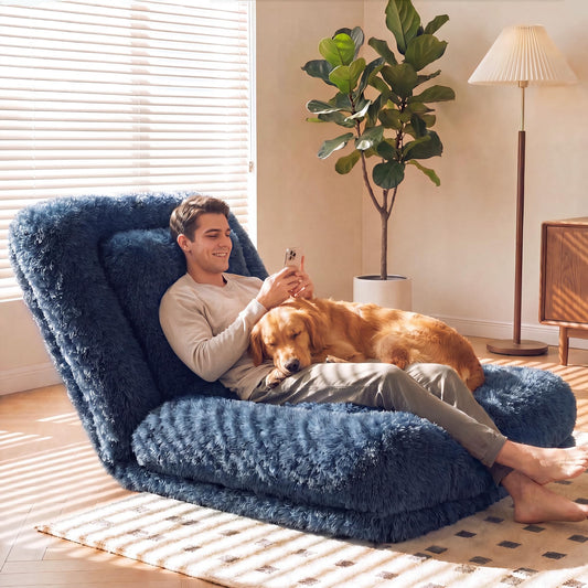 Flamaker Human Dog Bed Foldable | Orthopedic Foam | Dark Blue